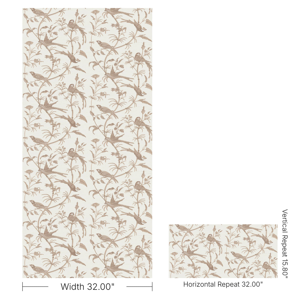 Brunschwig & Fils BENGALI EMB WC BEIGE Wallpaper