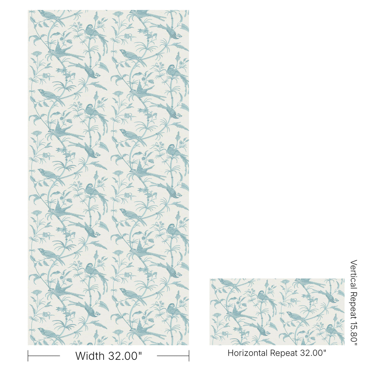 Brunschwig & Fils BENGALI EMB WC AQUA Wallpaper