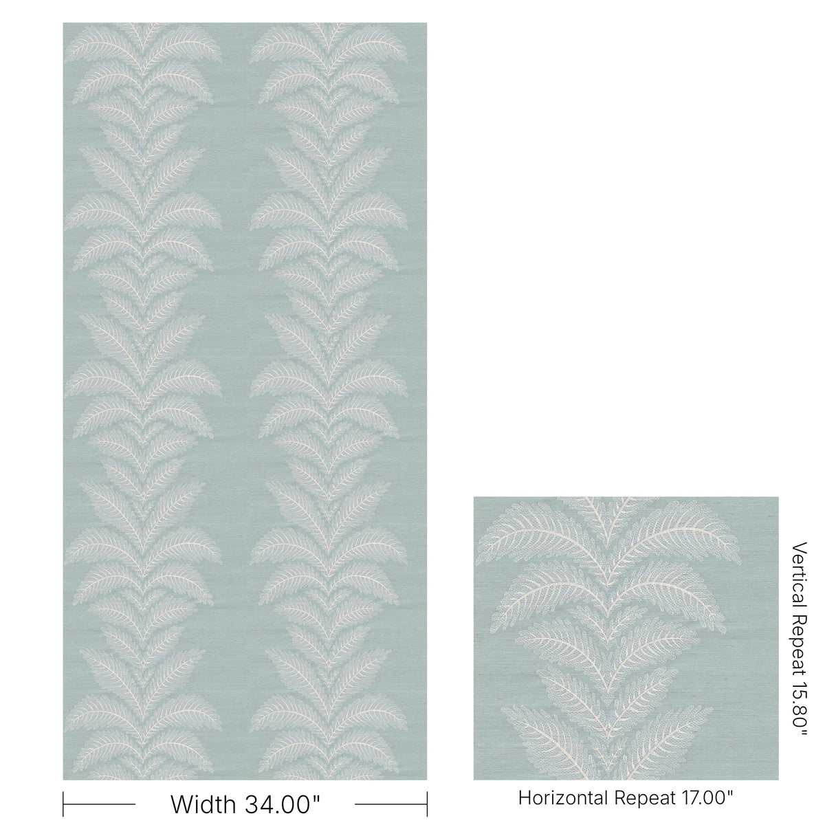Brunschwig & Fils TALAVERA EMB WC AQUA Wallpaper