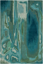 Surya Camden Abstract Marble Aqua 7'6" x 9'6" Handmade Rug
