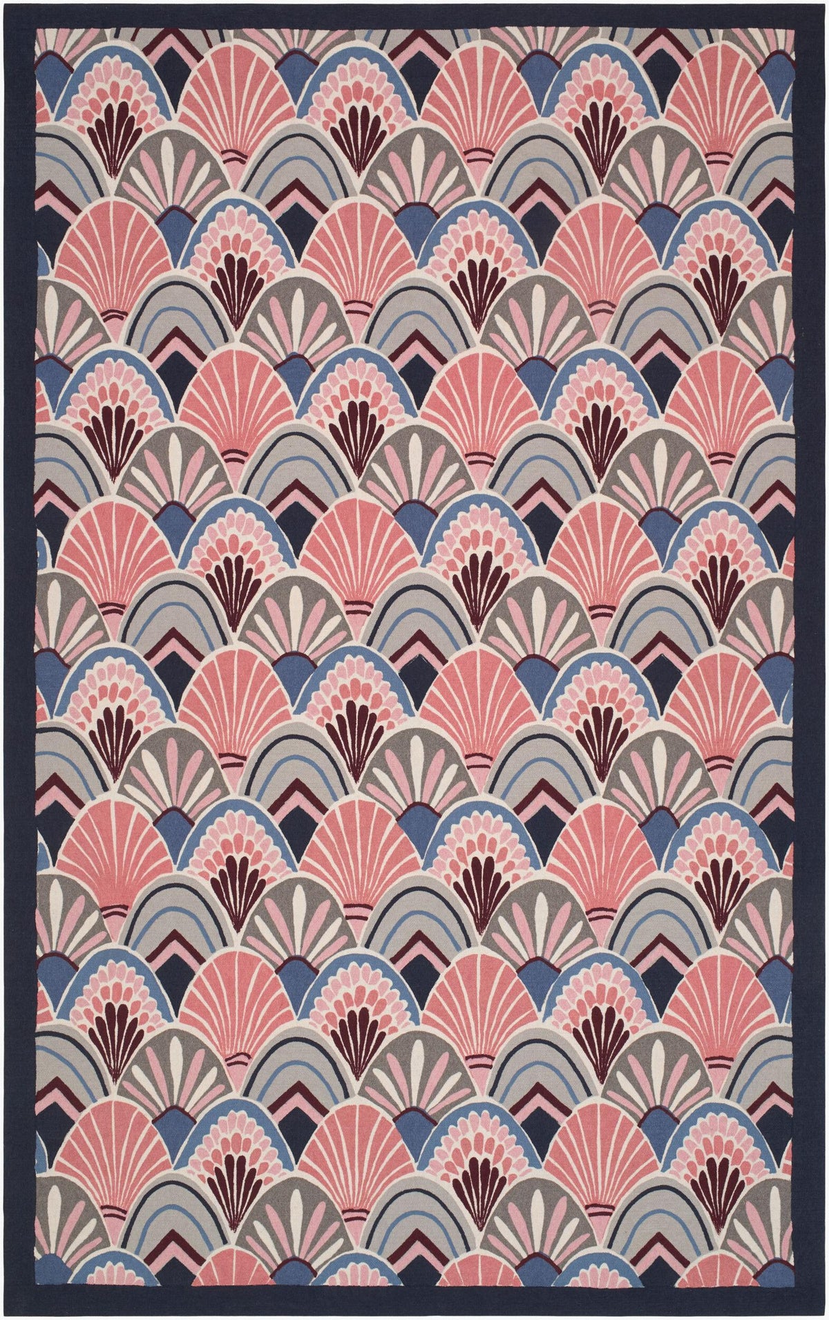Surya Lamontage V Art Deco Scallop Rose 3'6" x 5'6" Handmade Rug