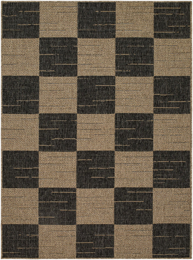 Livabliss Portafina Checkers Black 8'10" x 11'10" Machine Woven Rug
