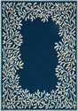 Livabliss Gabanna Coral Border Navy 2' x 7'7" Machine Woven Rug