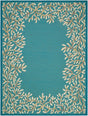 Livabliss Gabanna Coral Border Aqua 8'10" x 11'10" Machine Woven Rug