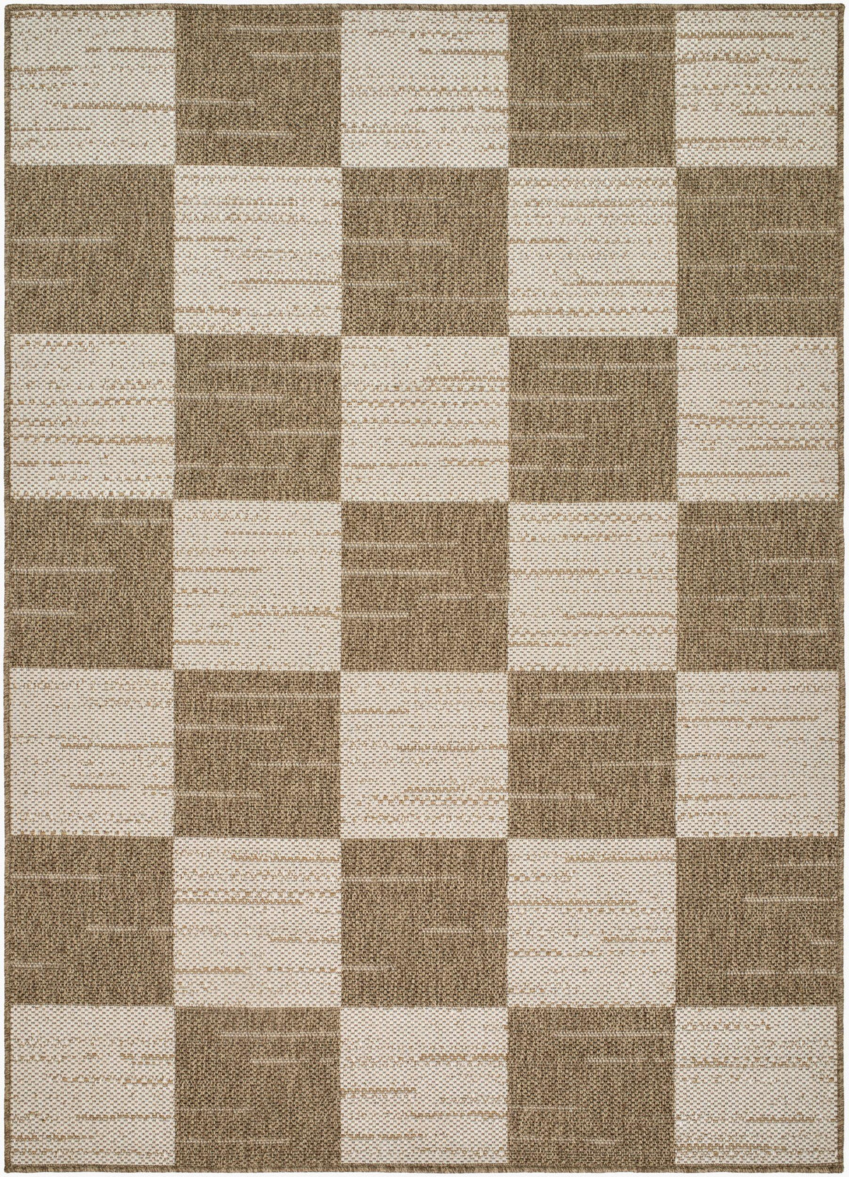 Livabliss Portafina Checkers White 8'10" x 11'10" Machine Woven Rug