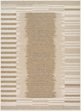 Livabliss Portafina Edges Blocks White 5'3" x 7'3" Machine Woven Rug