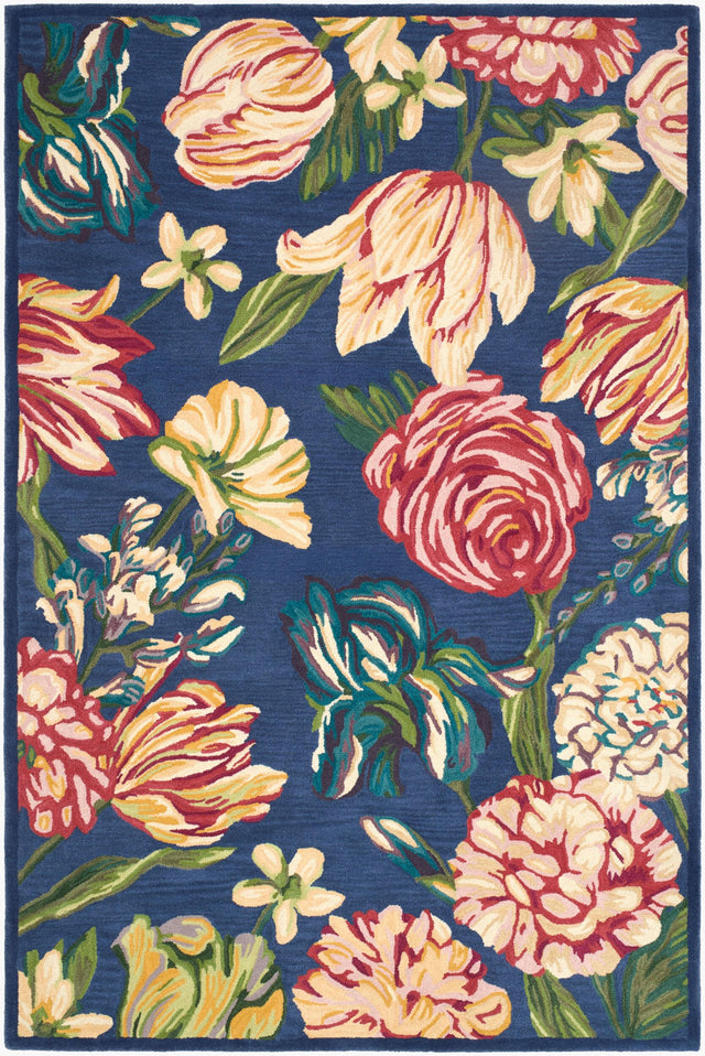 Surya Camden Garden Bloom Navy 7'6" x 9'6" Handmade Rug