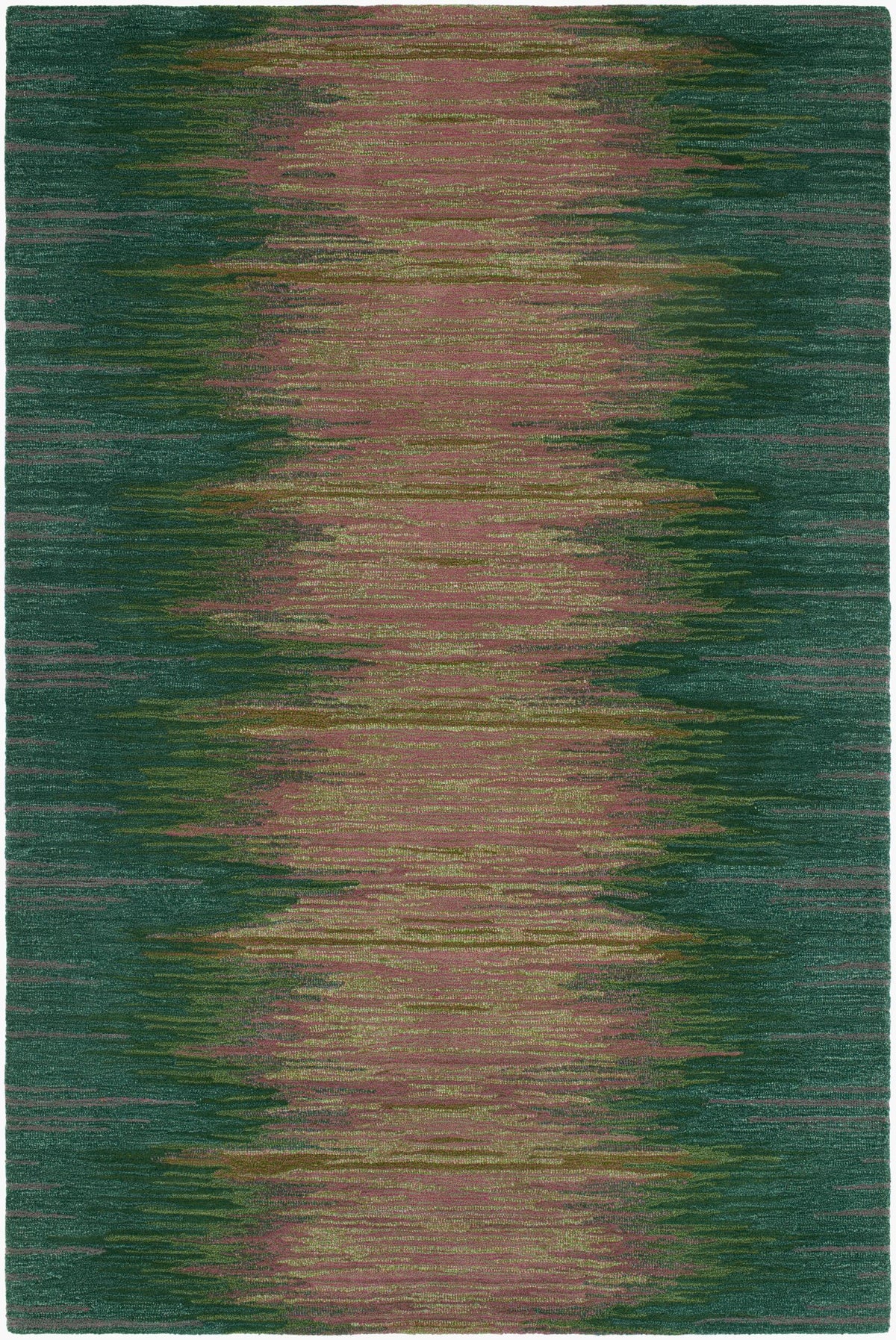 Surya Sardinia Ikat Ombre Green 2'3" x 7'6" Handmade Rug