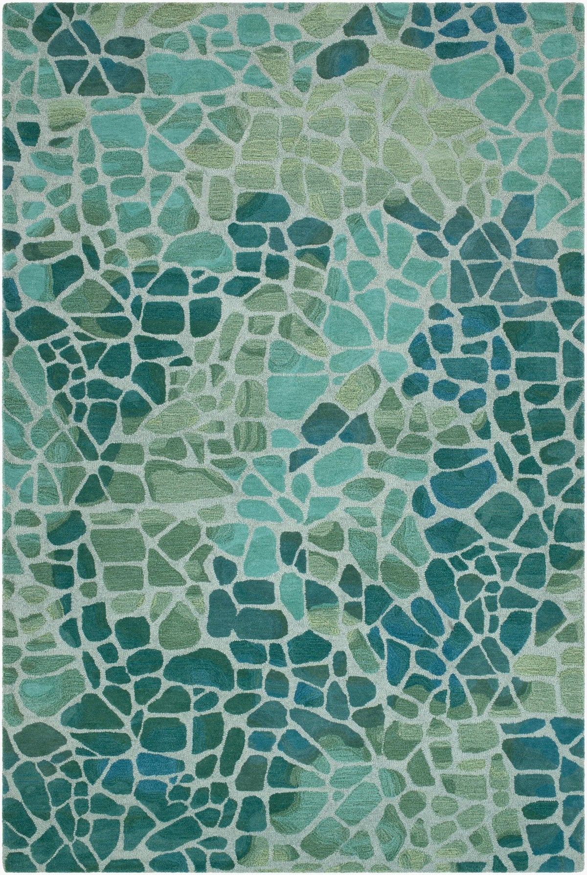 Surya Sardinia Mosaic Aqua 8'3" x 11'6" Handmade Rug