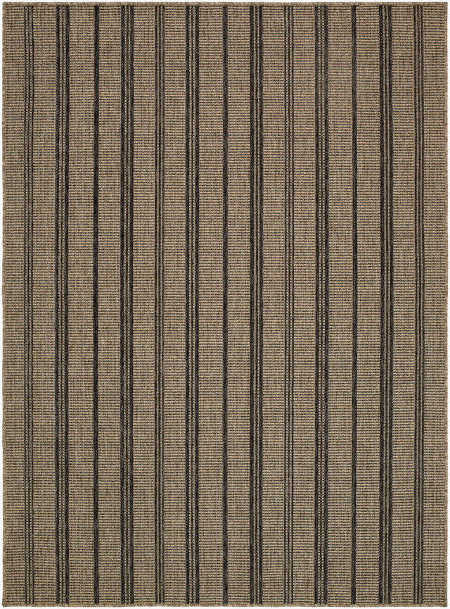 Livabliss Portafina Mercer Stripe Black 7'10" x 9'10" Machine Woven Rug