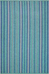 Surya Cabana Stripe Ocean 2' x 7'6" Handmade Rug