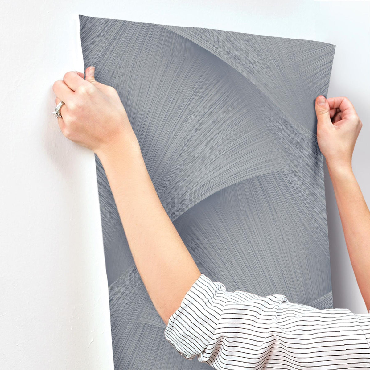 York Wallcoverings Etched Reeds Slate Abstract Wallpaper