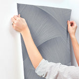 York Wallcoverings Etched Reeds Slate Abstract Wallpaper