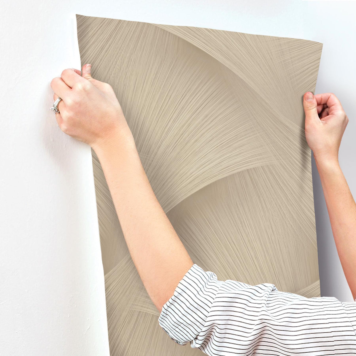 York Wallcoverings Etched Reeds Light Brown Abstract Wallpaper