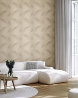 York Wallcoverings Etched Reeds Light Brown Abstract Wallpaper