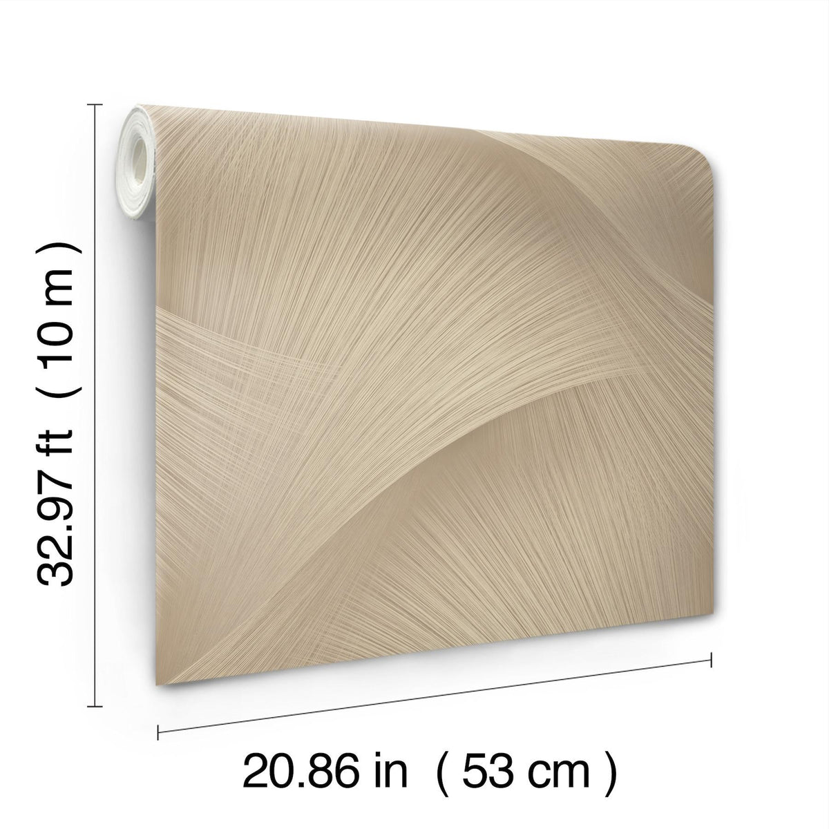 York Wallcoverings Etched Reeds Light Brown Abstract Wallpaper