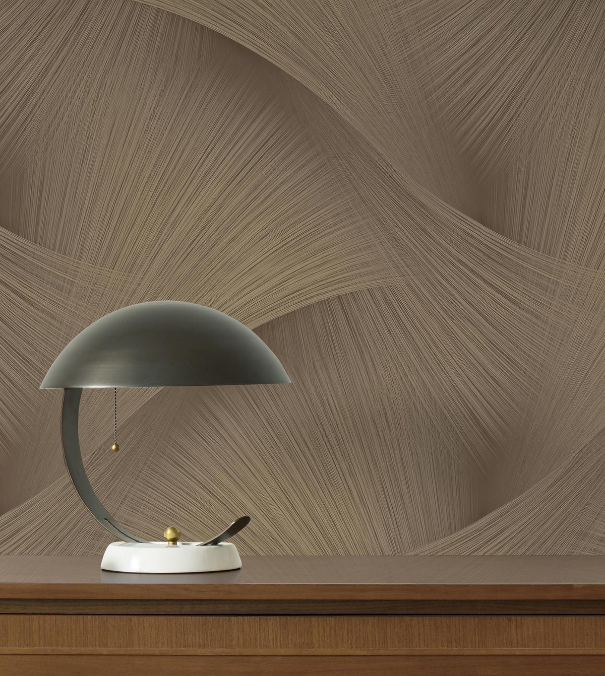 York Wallcoverings Etched Reeds Coffee Abstract Wallpaper