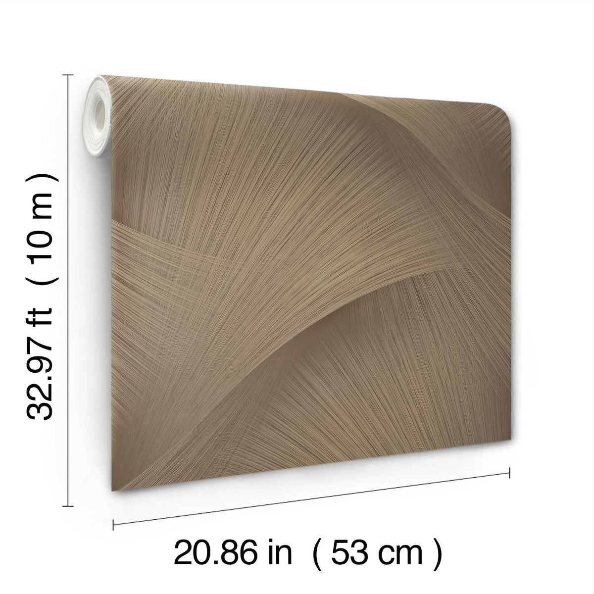York Wallcoverings Etched Reeds Coffee Abstract Wallpaper