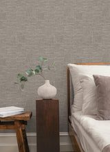 York Wallcoverings Sculpted Burlap Dark Grey Textured Wallpaper