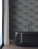 York Wallcoverings Catherine Blue Botanical Wallpaper