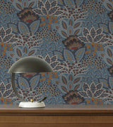 York Wallcoverings Catherine Blue Botanical Wallpaper