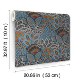 York Wallcoverings Catherine Blue Botanical Wallpaper