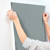 York Wallcoverings Egyptian Linen Denim Faux Fabric Wallpaper