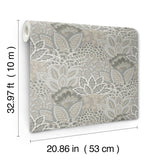 York Wallcoverings Catherine Taupe Botanical Wallpaper