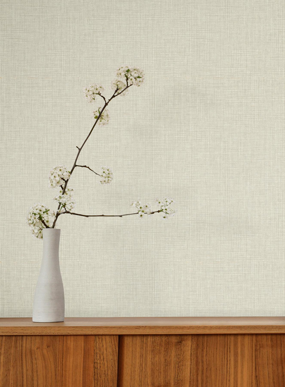 York Wallcoverings Egyptian Linen Cream Faux Fabric Wallpaper