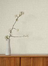 York Wallcoverings Egyptian Linen Cream Faux Fabric Wallpaper
