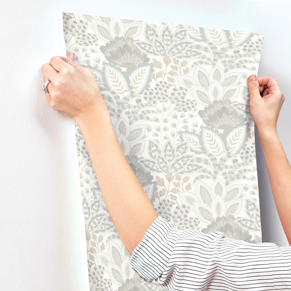 York Wallcoverings Catherine Ivory Botanical Wallpaper