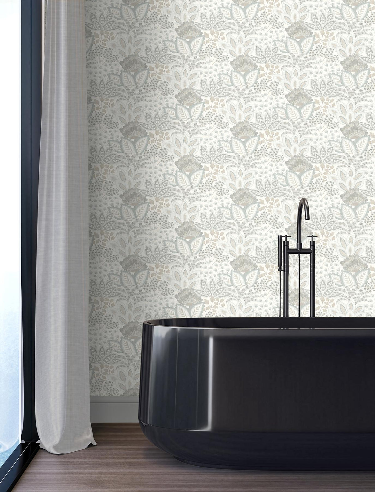 York Wallcoverings Catherine Ivory Botanical Wallpaper