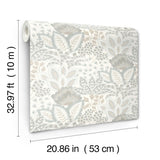 York Wallcoverings Catherine Ivory Botanical Wallpaper
