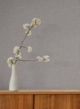 York Wallcoverings Egyptian Linen Sterling Faux Fabric Wallpaper