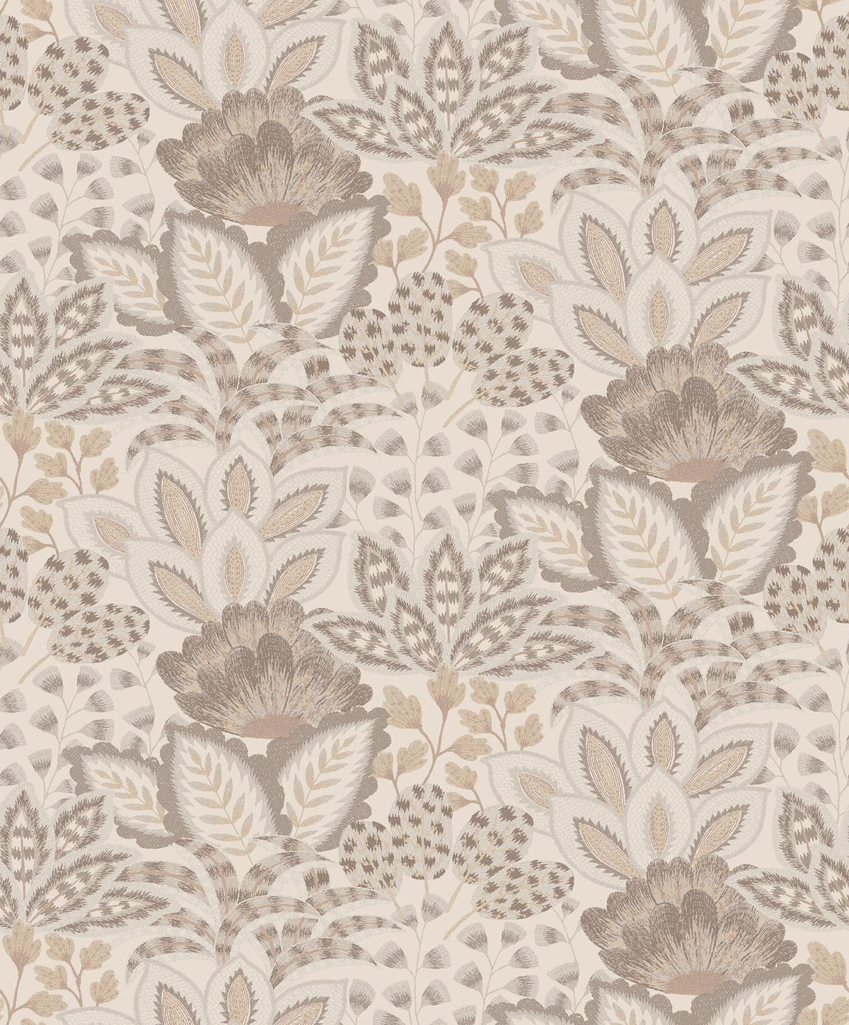 York Wallcoverings Catherine Neutral Botanical Wallpaper