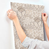 York Wallcoverings Catherine Neutral Botanical Wallpaper