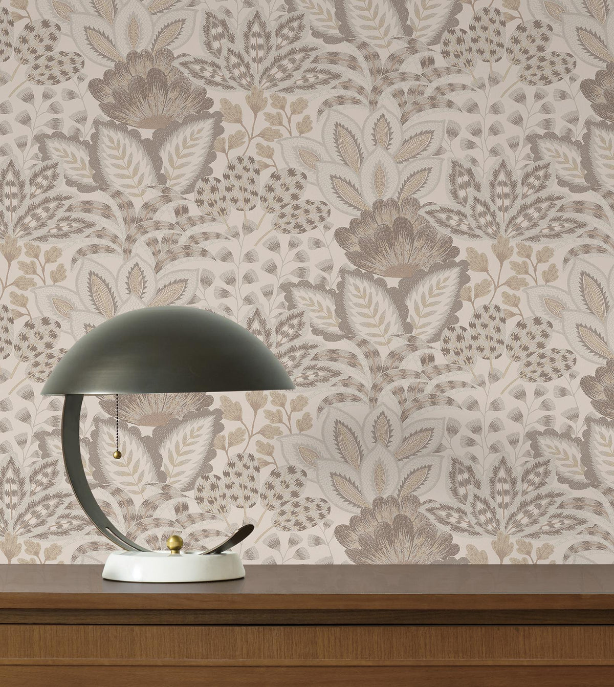 York Wallcoverings Catherine Neutral Botanical Wallpaper