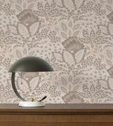 York Wallcoverings Catherine Neutral Botanical Wallpaper