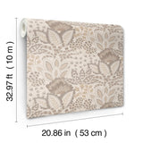 York Wallcoverings Catherine Neutral Botanical Wallpaper