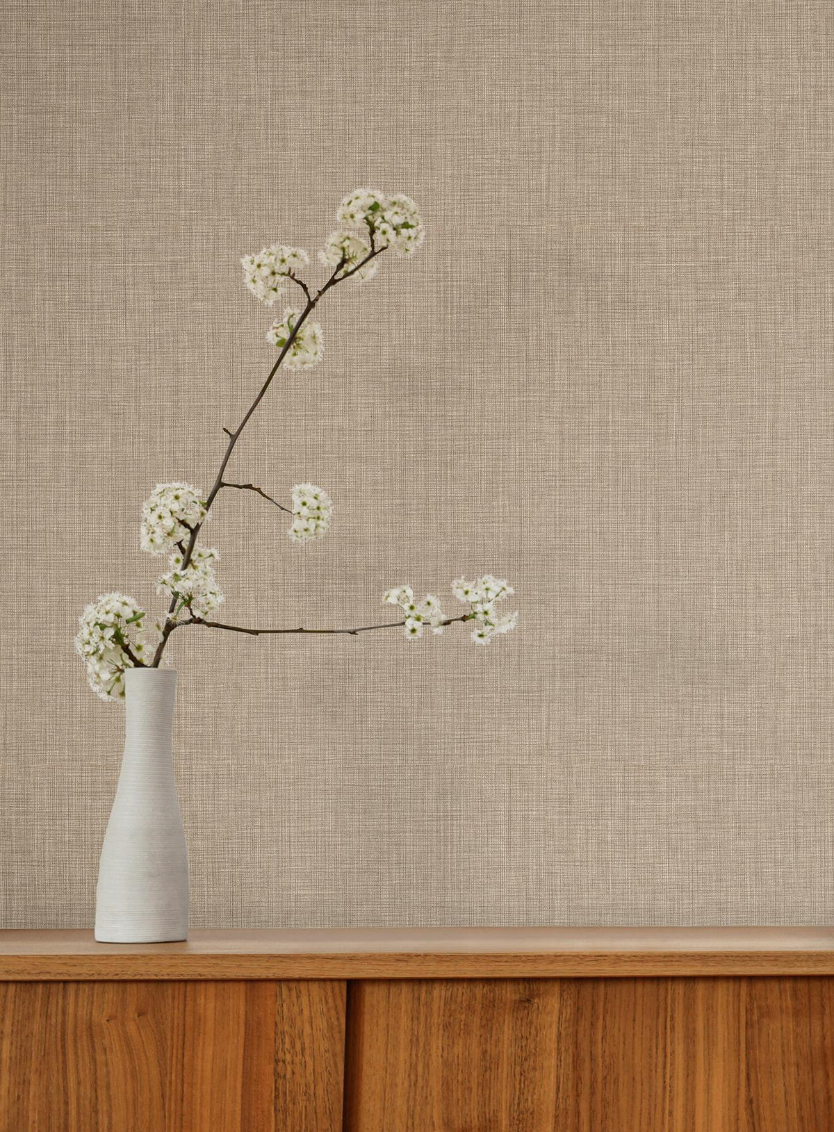 York Wallcoverings Egyptian Linen Light Brown Faux Fabric Wallpaper