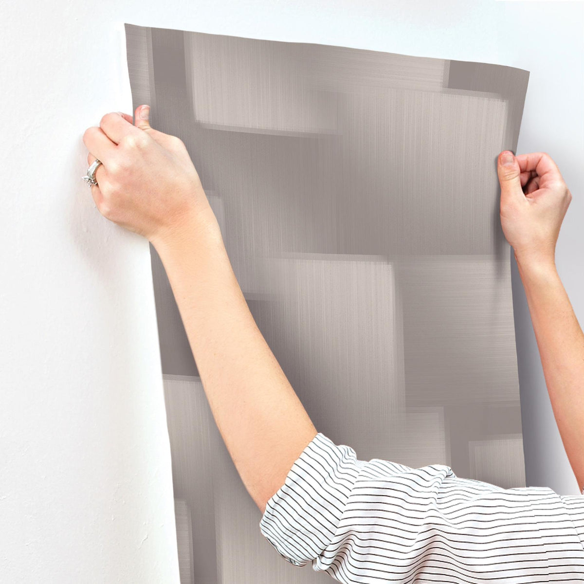 York Wallcoverings Silk Madras Grey Abstract Geometric Wallpaper