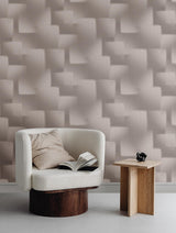 York Wallcoverings Silk Madras Grey Abstract Geometric Wallpaper