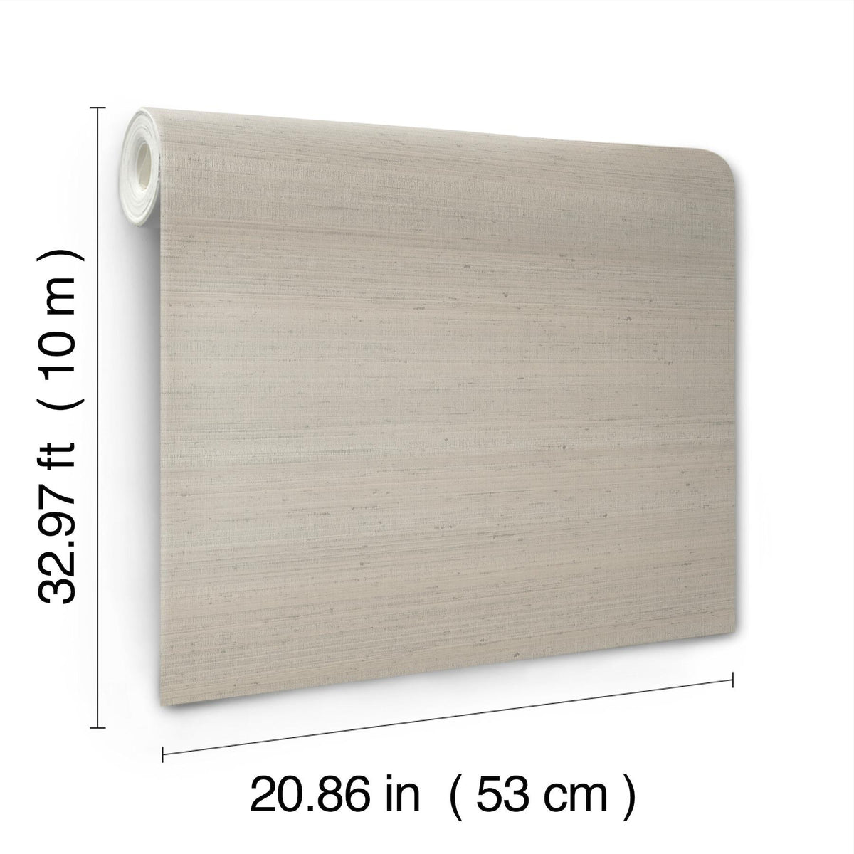 York Wallcoverings Fine Silk Taupe Faux Fabric Wallpaper