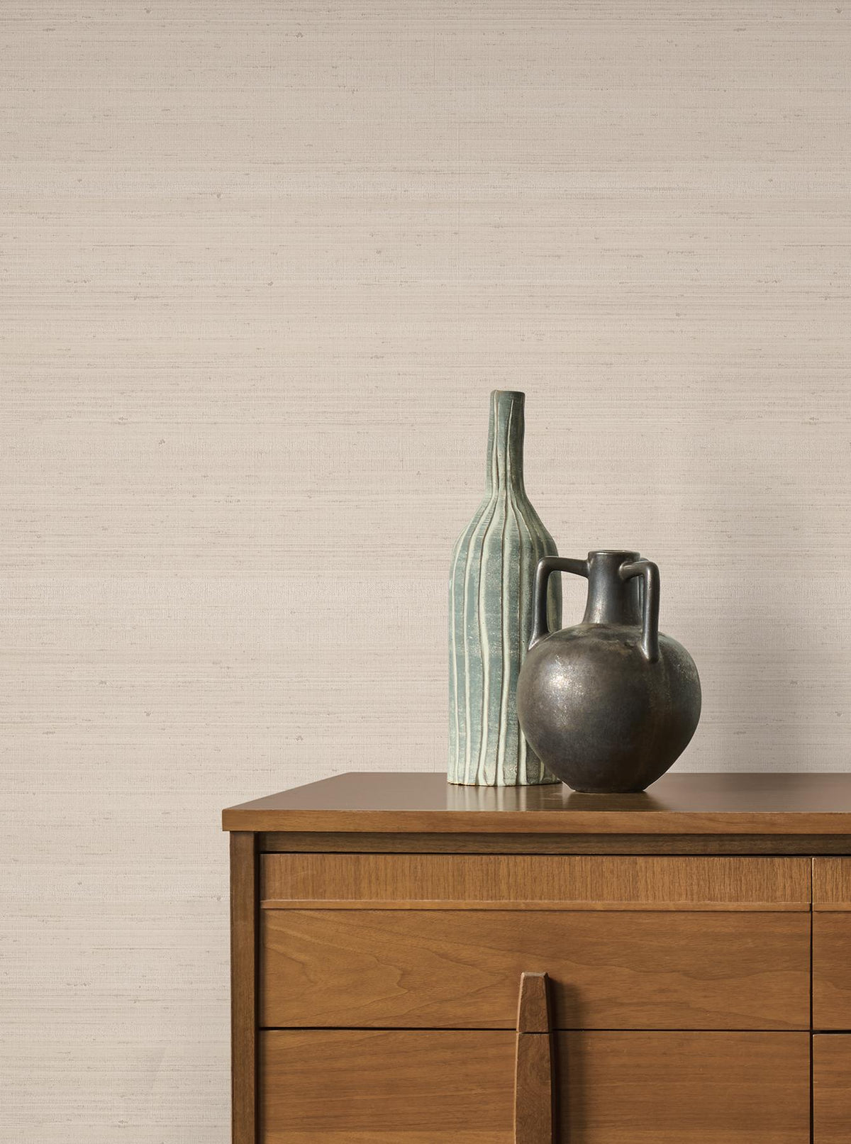 York Wallcoverings Fine Silk Beige Faux Fabric Wallpaper