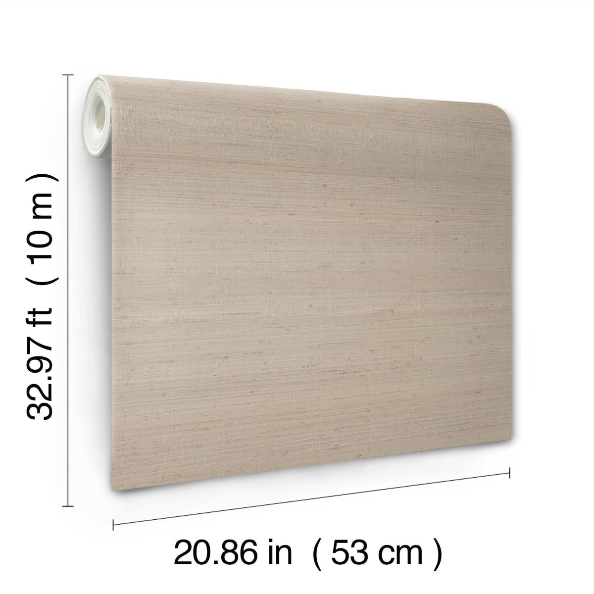York Wallcoverings Fine Silk Light Brown Faux Fabric Wallpaper