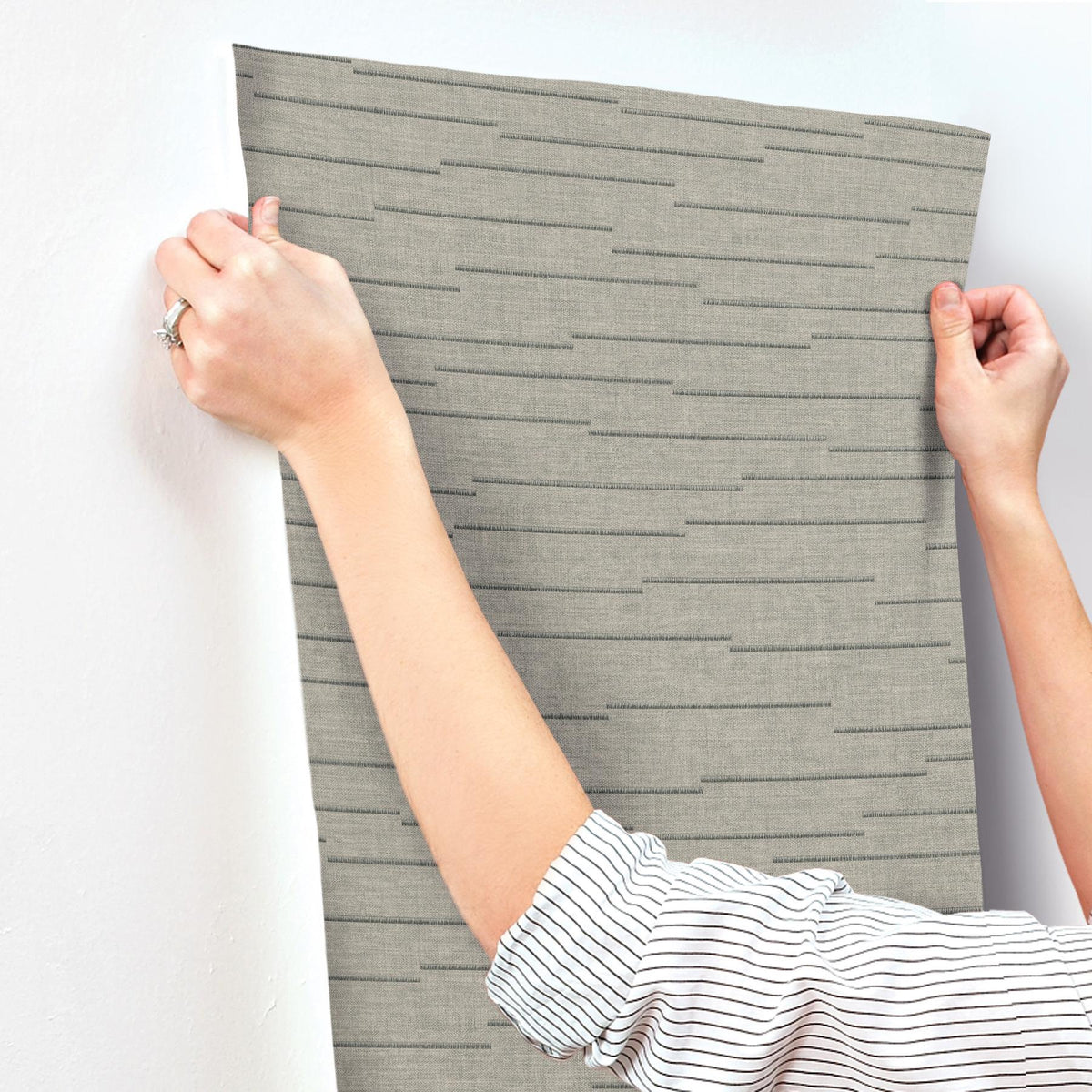 York Wallcoverings Latitude Grey Striated Wallpaper