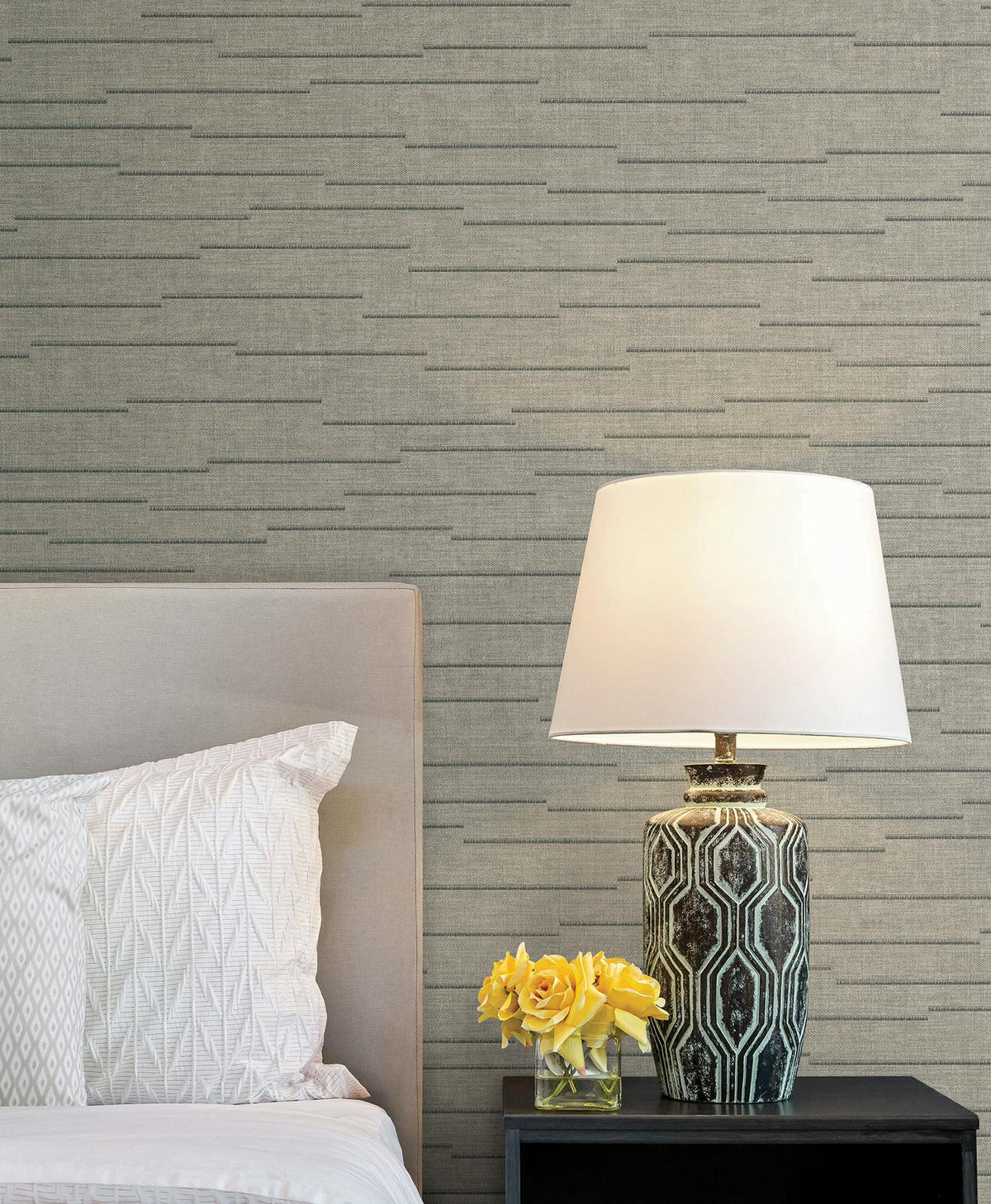 York Wallcoverings Latitude Grey Striated Wallpaper