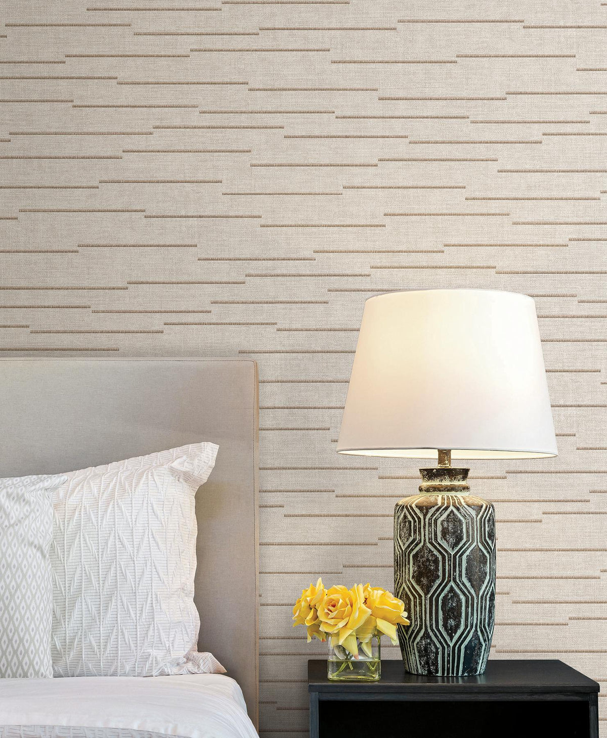 York Wallcoverings Latitude Beige Striated Wallpaper