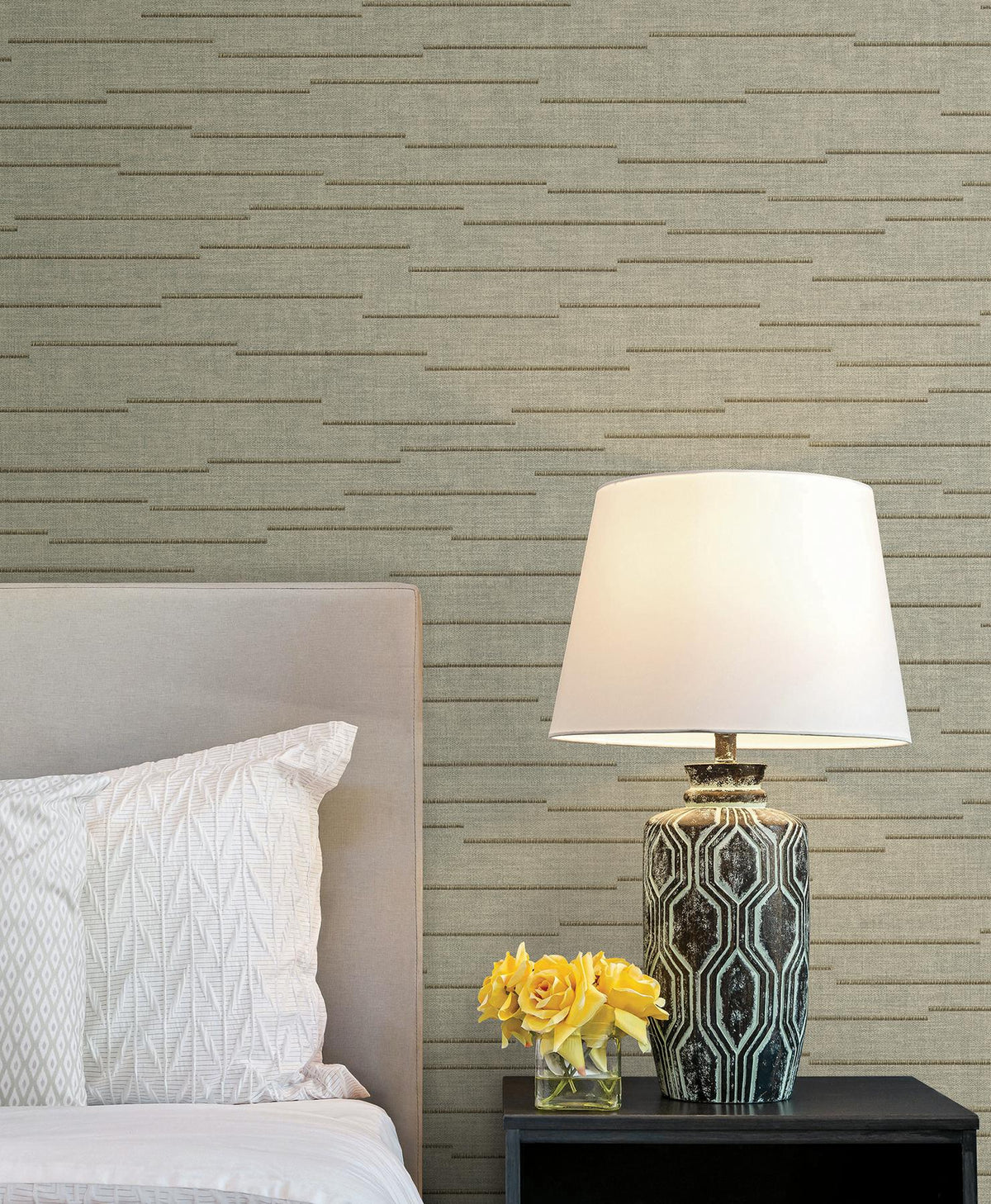 York Wallcoverings Latitude Neutral Striated Wallpaper