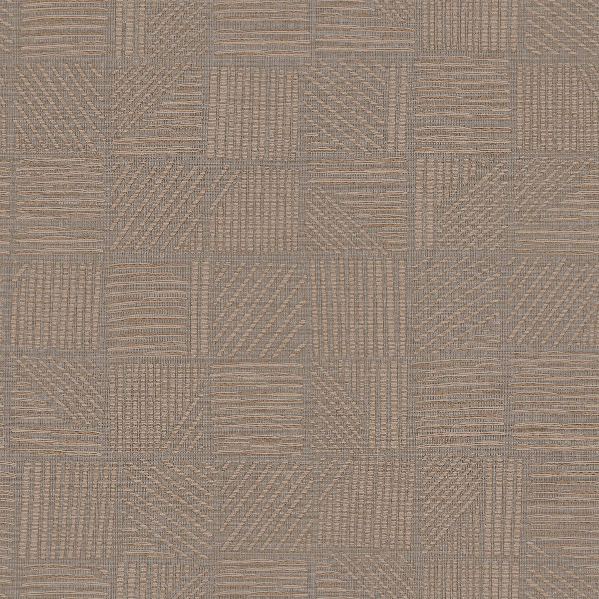 York Wallcoverings Chiseled Patchwork Brown Faux Fabric Wallpaper